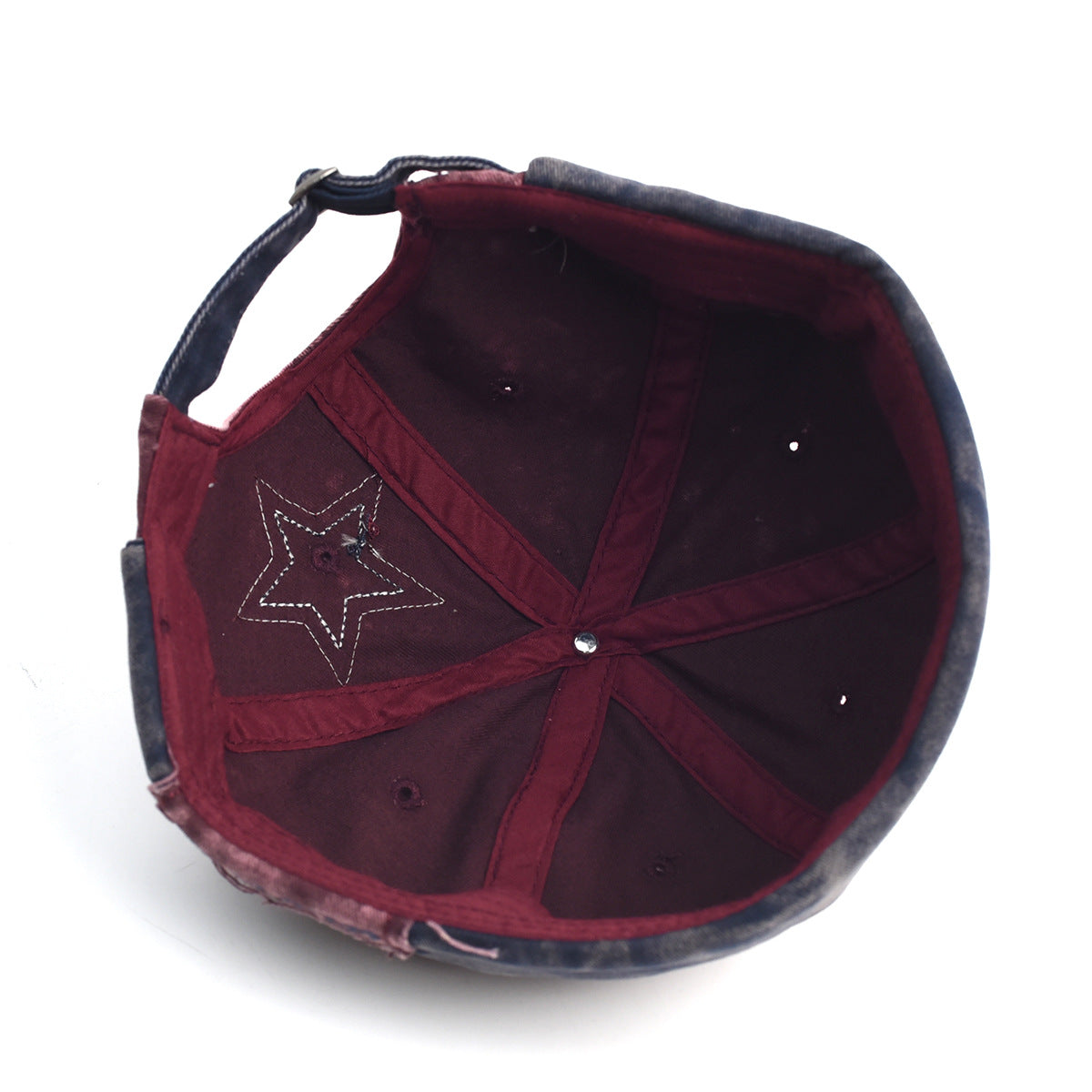 Vintage Washed Cotton Docker Cap - Unisex Brimless Beanie Hat with Star Patch(Black)