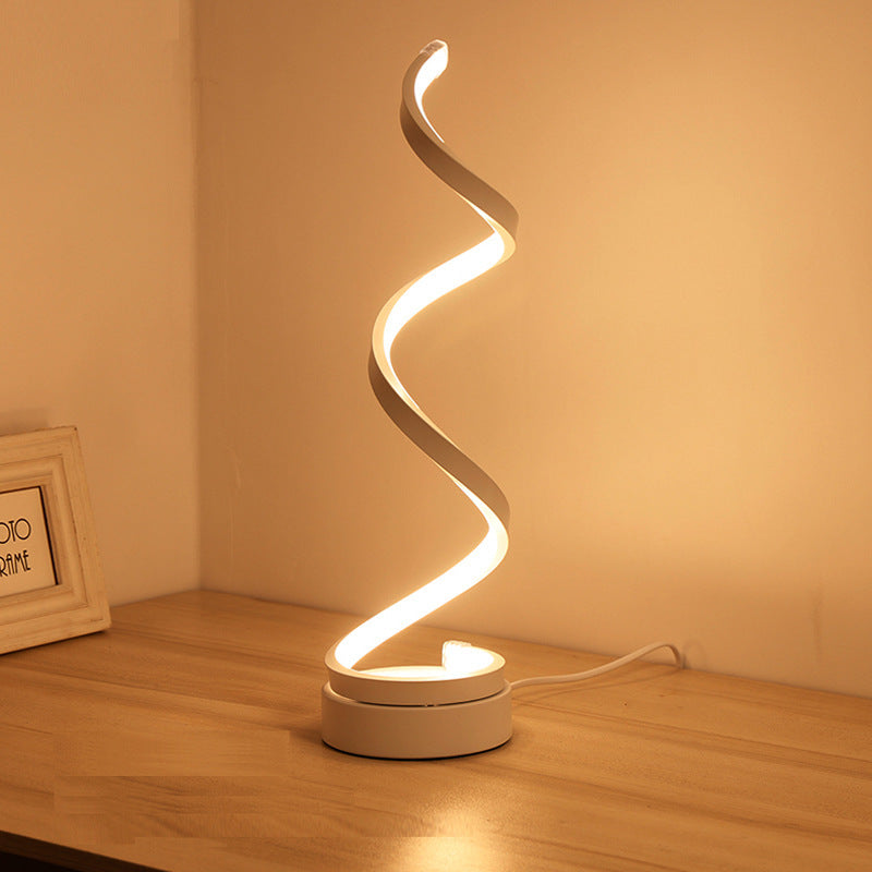 Modern Spiral LED Table Lamp - Dimmable, 3 Light Modes(white)