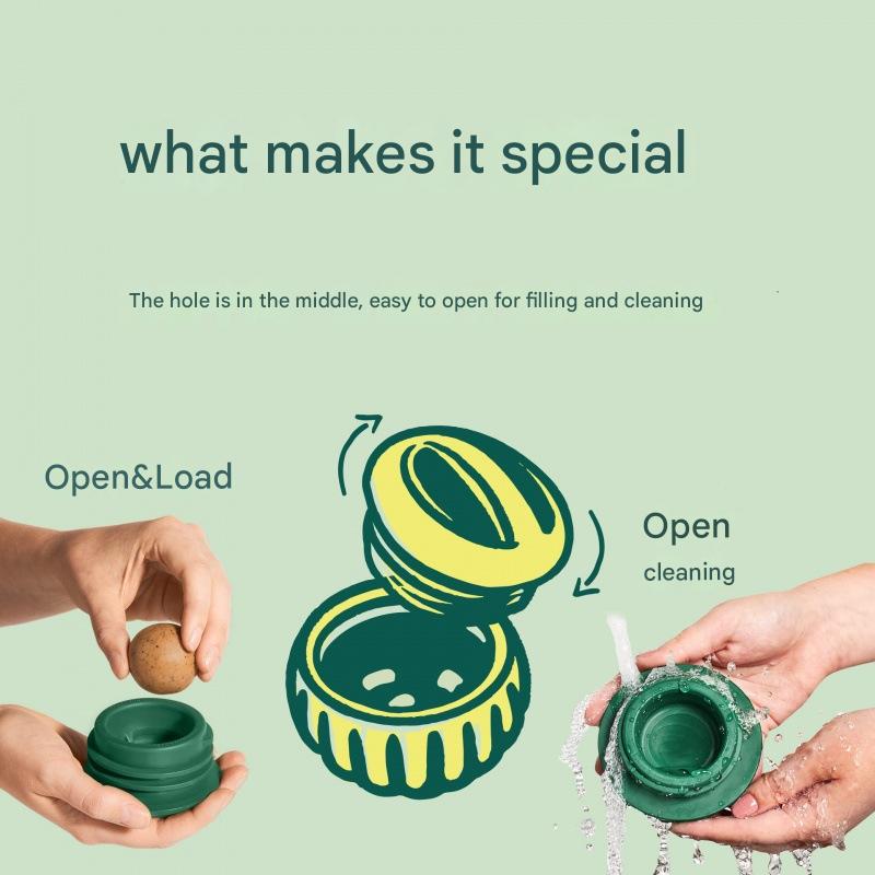 Interactive Dog Treat Dispensing Ball & Silicone Treat Mold Set - Durable,  Dishwasher Safe(orange)