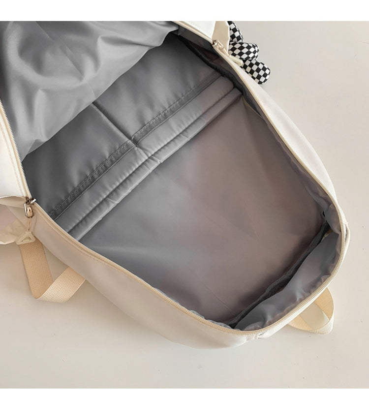 Large Capacity Nylon Backpack - Fits Tablet, A4 Magazines, Umbrella - Multiple Pockets & Adjustable Straps(purple)
