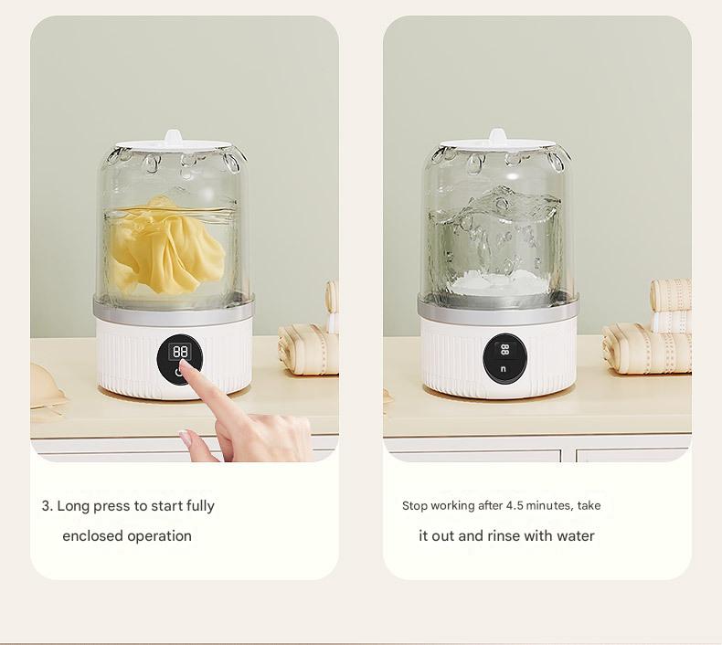 Blue Travel-Friendly Mini Washing Machine - USB Powered, Automatic, for Small Loads