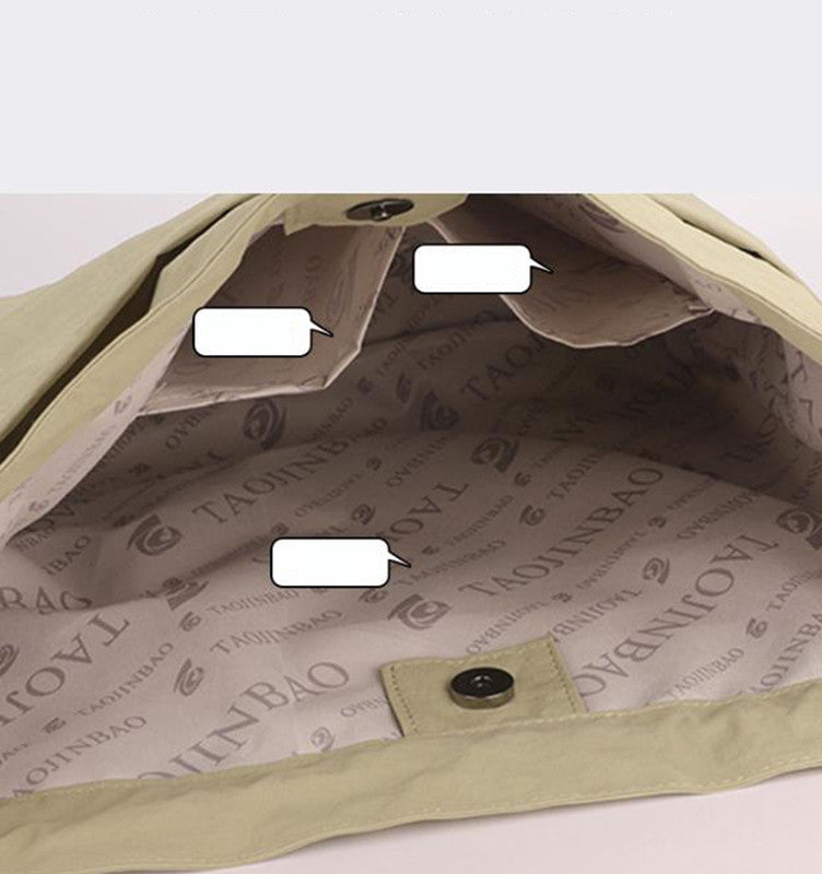 Pink Chic Lightweight Nylon Drawstring Tote Bag - Multi-Pocket Casual Shoulder & Crossbody