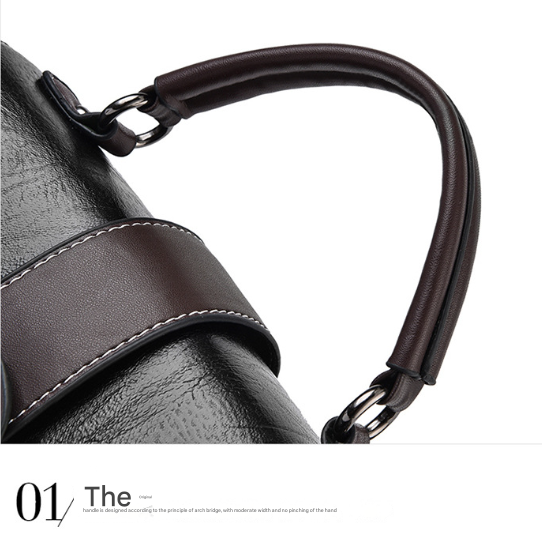 Black Elegant Women's PU Leather Top Handle Satchel - Versatile Crossbody Bag with Classic Clasp & Braided Detail
