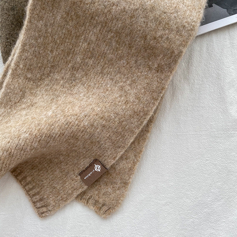 Light Green Luxuriously Soft Wool Blend Knit Scarf - Cozy Warm Solid Colour Unisex Winter Essential