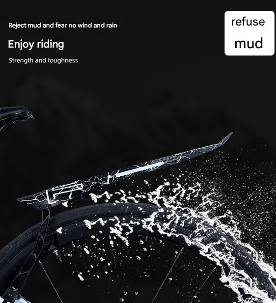Style E Black Lightweight Bicycle Rear Mudguard - Adjustable PP5 Fender for MTB, Road & Folding Bikes (NOT for V-Brakes)