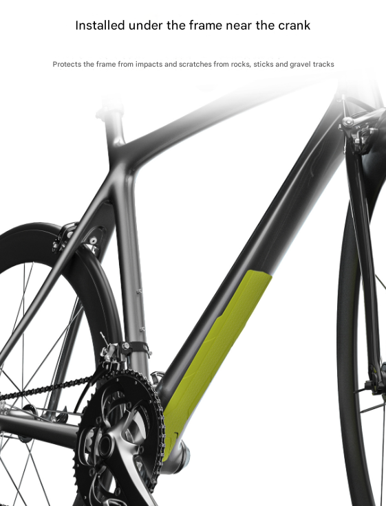 2 Pcs Green Durable Bicycle Frame Down Tube Protector Sticker  - Anti-Scratch Guard for MTB & Road Bikes