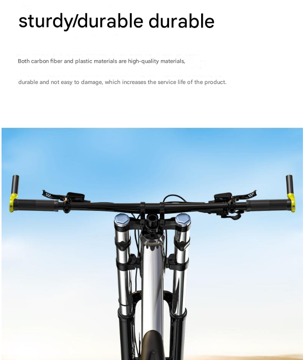 Black and Fluorescent Yellow Ultralight Carbon Fiber Bicycle Bar Ends - Ergonomic Anti-Slip Grips for MTB & Hybrid Bikes (22.2mm)