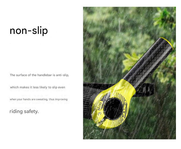 Black and Fluorescent Yellow Ultralight Carbon Fiber Bicycle Bar Ends - Ergonomic Anti-Slip Grips for MTB & Hybrid Bikes (22.2mm)