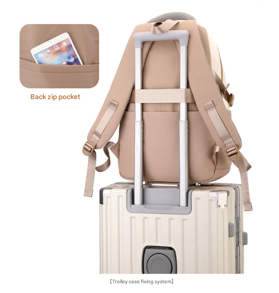 Red and White Large Capacity Student Backpack - Durable Oxford Cloth School Bag with Laptop Compartment & Multiple Pockets