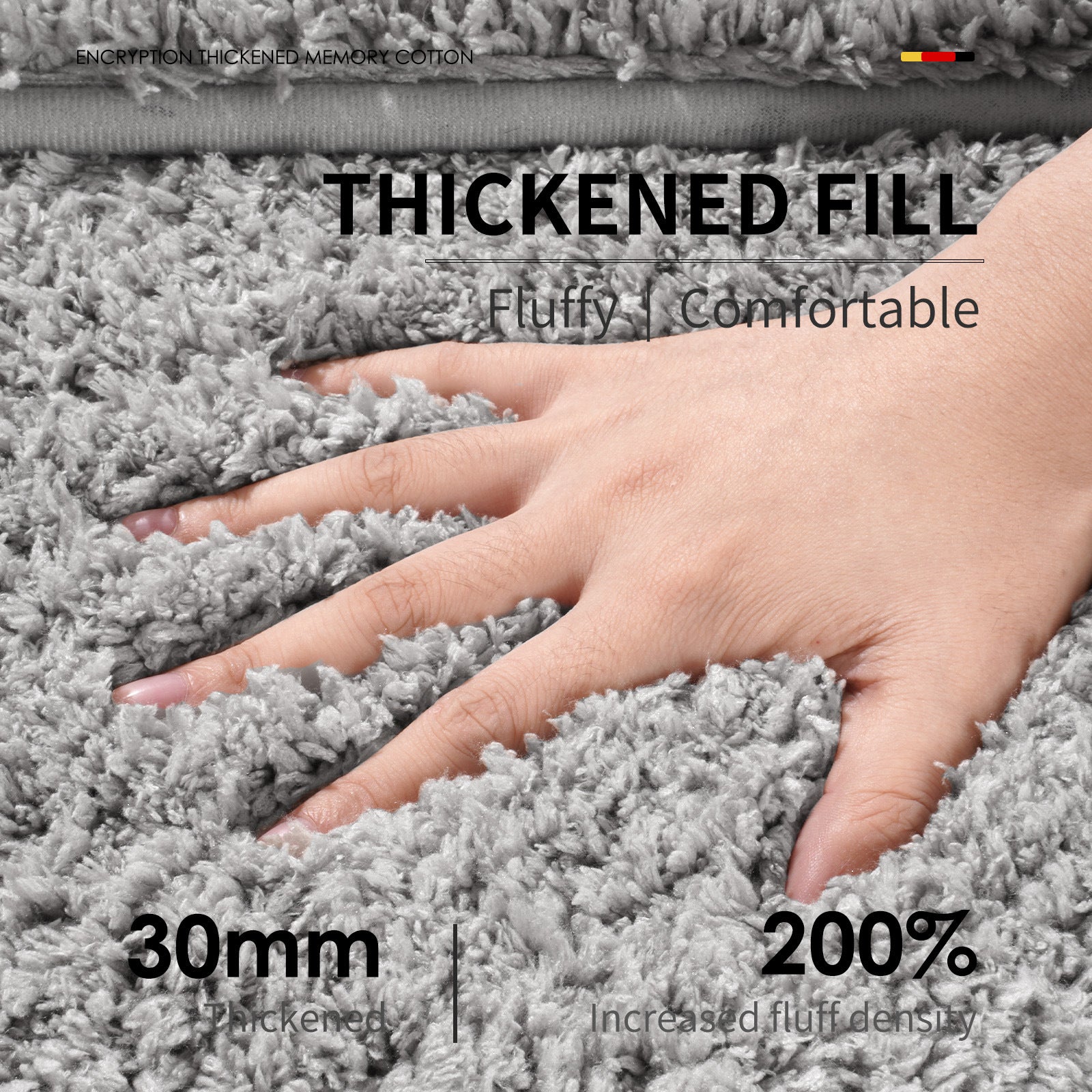 Green Ultra Absorbent Plush Bath Mat - Non-Slip Bathroom Rug with Innovative Foot Drying Pocket