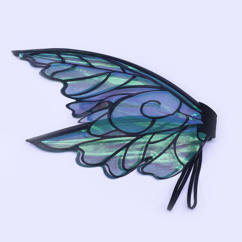 Black Enchanting Iridescent Fairy Wings - Sparkle Butterfly Elf Wings for Costume Parties, Cosplay & Dress-Up Fun