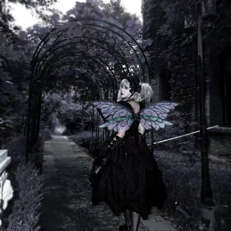 Blue Enchanting Iridescent Fairy Wings - Sparkle Butterfly Elf Wings for Costume Parties, Cosplay & Dress-Up Fun