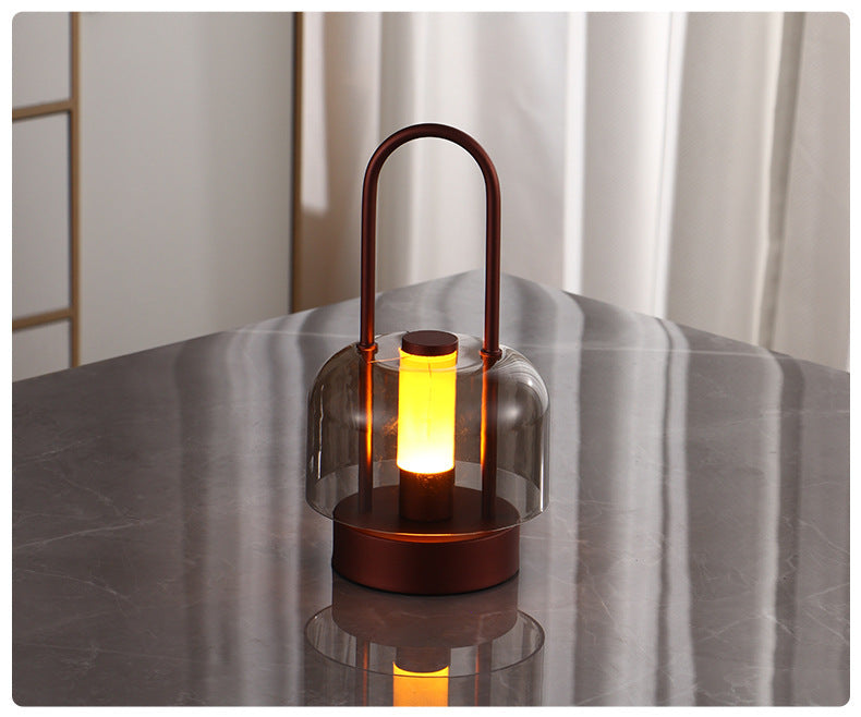 Black Modern Portable LED Mushroom Table Lamp - Rechargeable Touch Control Night Light with 3 Color Modes & Stepless Dimming