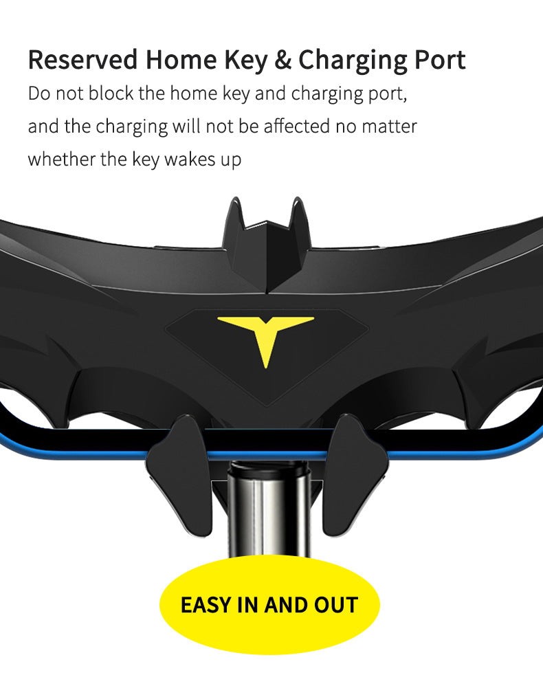 Black Creative Bat-Style Gravity Car Phone Mount - Secure Air Vent Holder with 360 Rotation