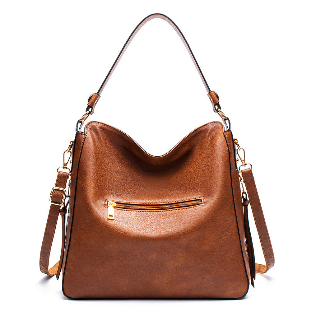 Coffee Womens Soft PU Leather Hobo Bag - Large Casual Tote Handbag with Adjustable Crossbody Strap