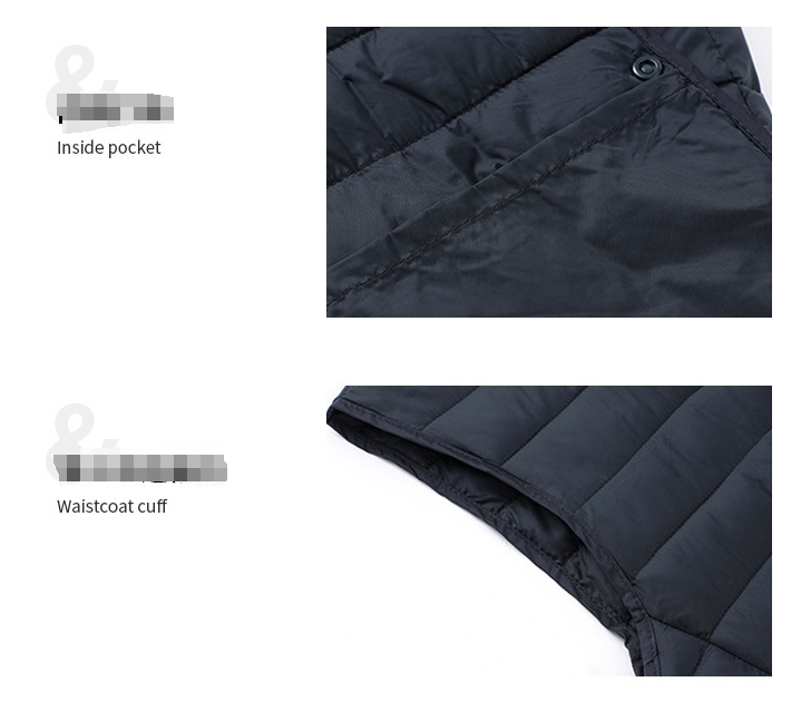 L Navy Blue Men's Lightweight Quilted Puffer Vest - Ideal Sleeveless Jacket for Winter Layering