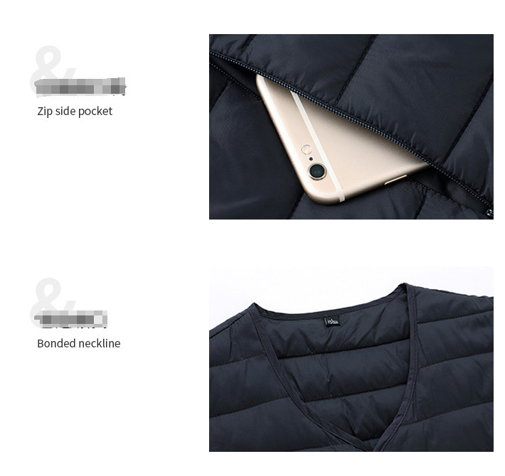 L Navy Blue Men's Lightweight Quilted Puffer Vest - Ideal Sleeveless Jacket for Winter Layering