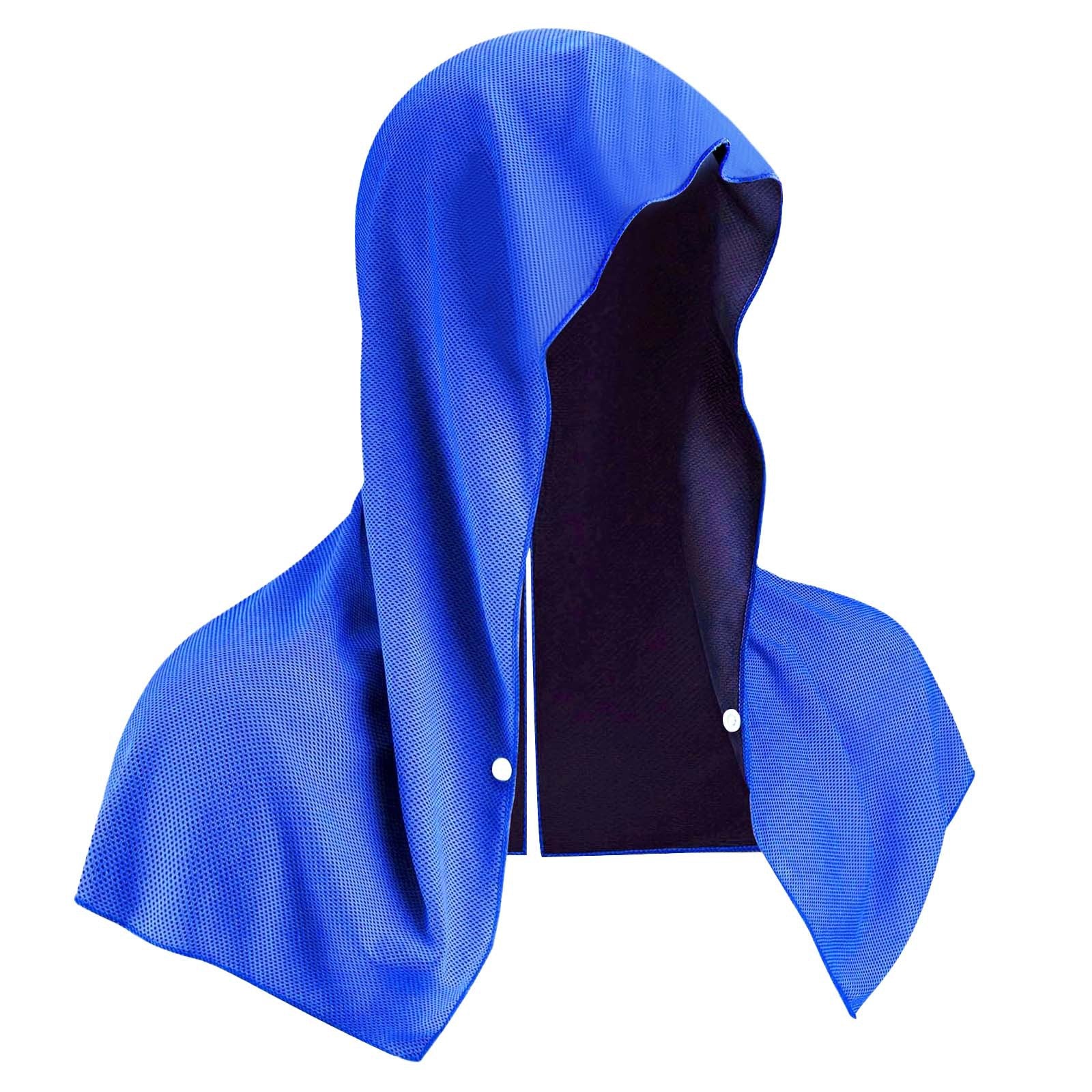 Dark Blue 5-Pack Instant Cooling Towel Set - UPF Sun Protection Hooded Ice Towels for Sports & Outdoor Activities