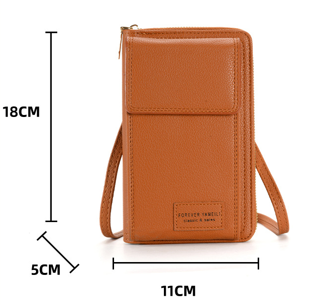 Pink Women's Crossbody Phone Bag Wallet Small PU Leather Shoulder Purse
