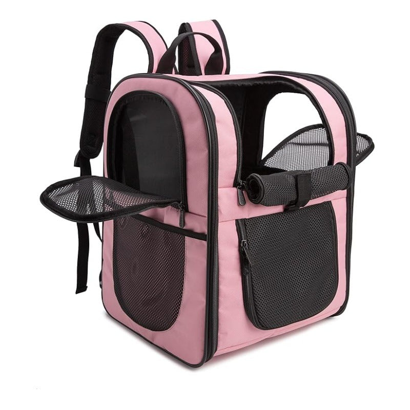 Pink Breathable Comfort Pet Travel Backpack