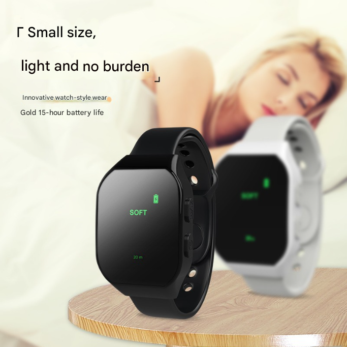 Black Smart Microcurrent Wristband Sleep Aid - Wearable Sleep Assistance Device
