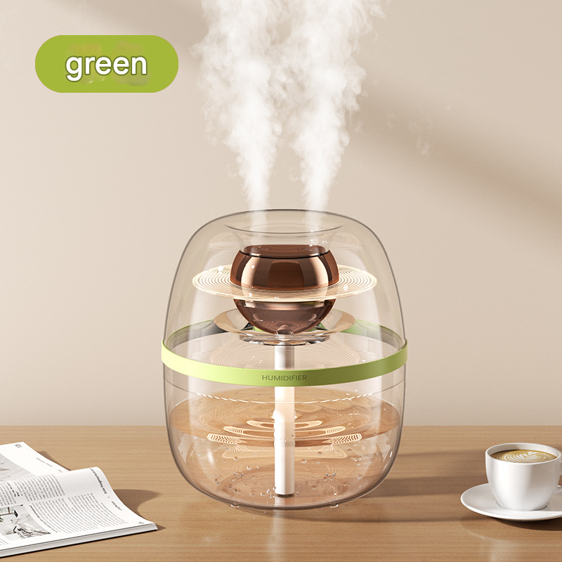 Green Crystal Clear Dual Mist Humidifier - Ultrasonic Cool Mist & Quiet Operation with Ambient Night Light for Bedroom & Office