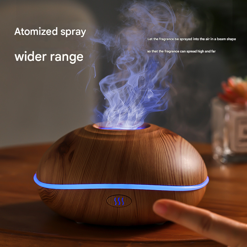 Port Diffuser Wood grain Mini USB Aromatherapy Diffuser with Flame Projection - Port