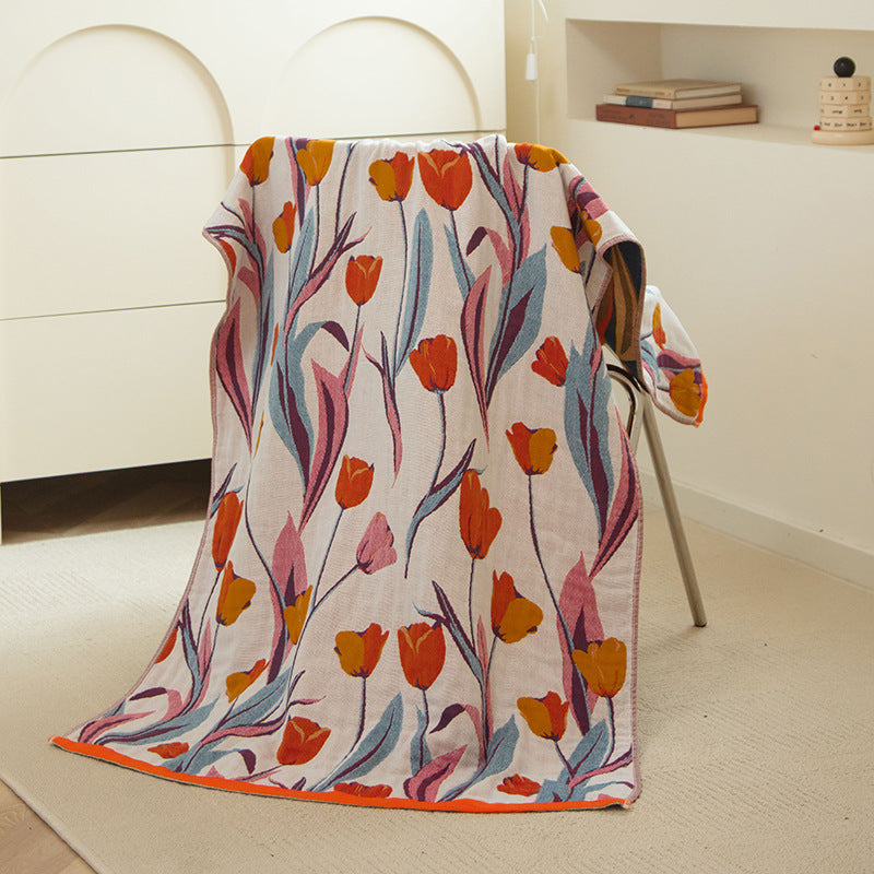 Lily 40S Pure Cotton Gauze Bath Towel - Extra Large, Thick, Soft, and Highly Absorbent for Adults