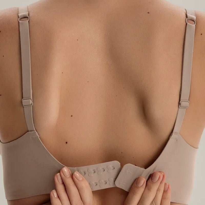 Light skin tone Women's Seamless Wireless Comfort Bra - Flexible Gel Support Deep V T-Shirt Bra(Size: S)