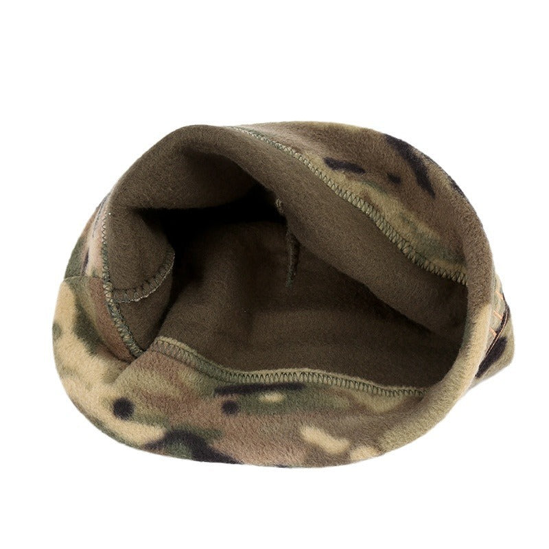 Khaki Outdoor Thermal Fleece Balaclava - Windproof Cycling Hat & Neck Warmer for Winter Sports - Thickened Cold Weather Face Mask Hood