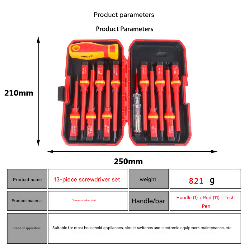 Orange Insulated Screwdriver Set - Multi-Bit Electrician's Tool Kit with Magnetic Tips & Quick-Change Handle(6136)