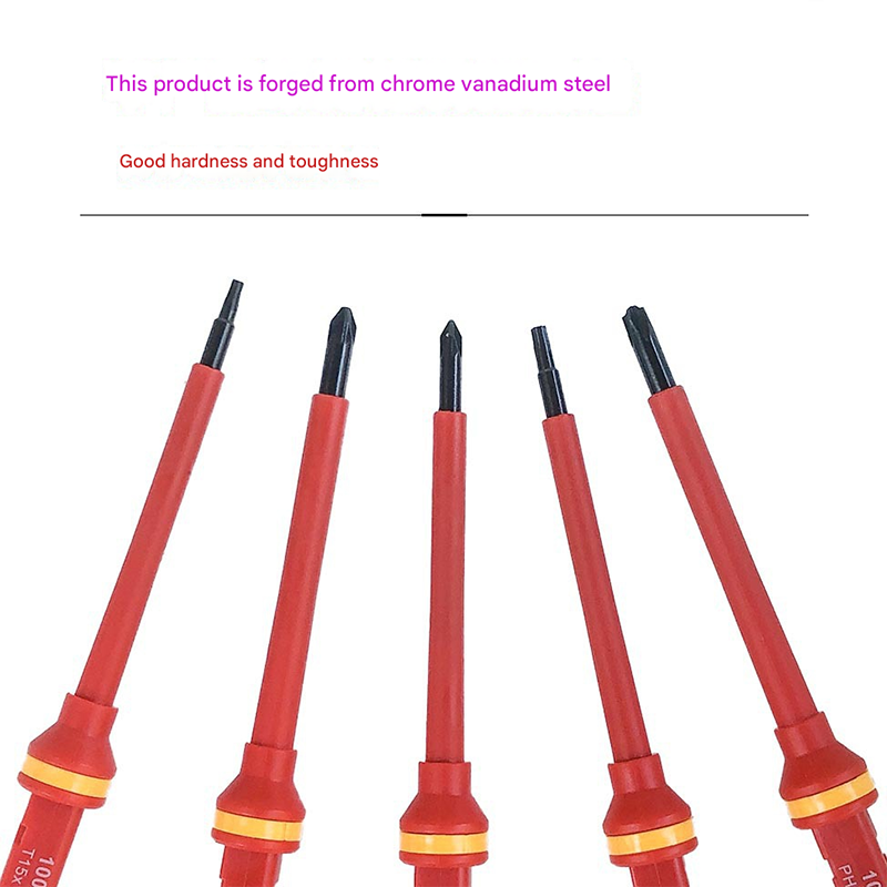 Orange Insulated Screwdriver Set - Multi-Bit Electrician's Tool Kit with Magnetic Tips & Quick-Change Handle(6136)