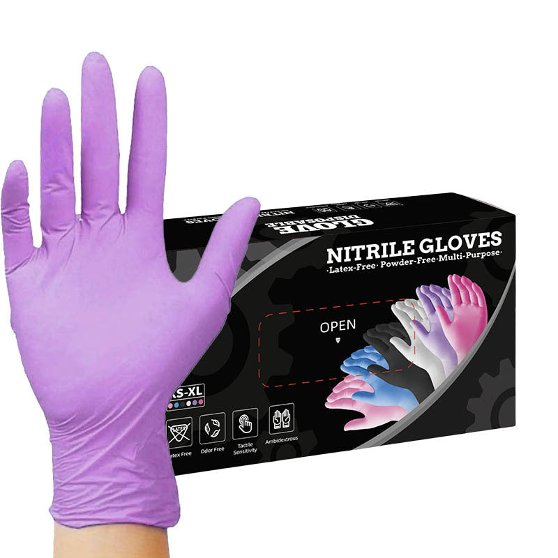 50 Pairs purple Premium Disposable Nitrile Gloves - Powder-Free, Latex-Free & High-Elasticity for Multi-Purpose Use(L)