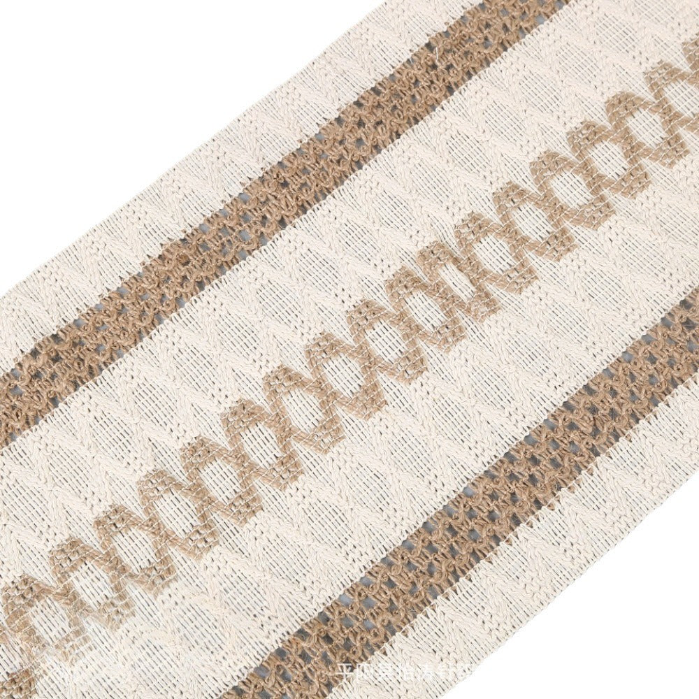 2-PCS Christmas Edition Bohemian Woven Table Runner with Tassels - Rustic Farmhouse Decor for Dining & Coffee Tables