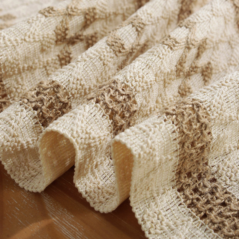 2-PCS Christmas Edition Bohemian Woven Table Runner with Tassels - Rustic Farmhouse Decor for Dining & Coffee Tables