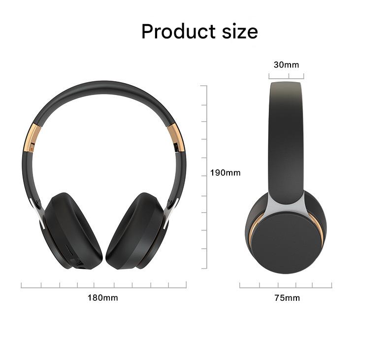 Wireless Bluetooth 5.0 Over-Ear Headphones - HIFI Deep Bass, Foldable Design, 10Hr Playtime(black)