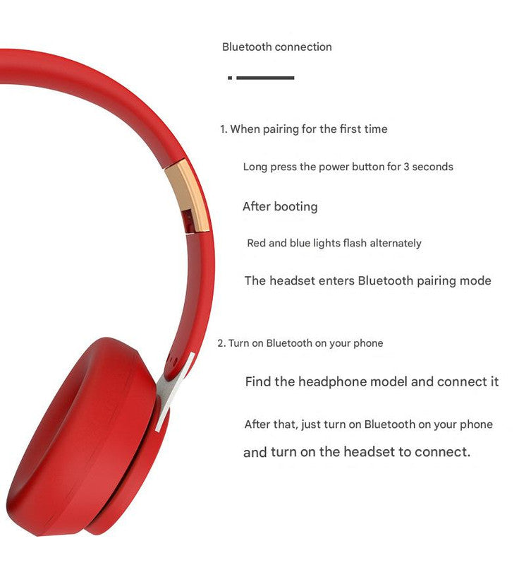 Wireless Bluetooth 5.0 Over-Ear Headphones - HIFI Deep Bass, Foldable Design, 10Hr Playtime(black)