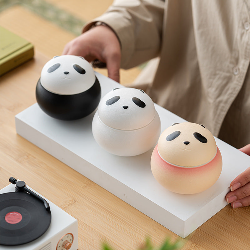 Artisanal Animal-Shaped Ceramic Tea Storage Jar with Gift Box - 140ml Capacity, Textured Finish(white)