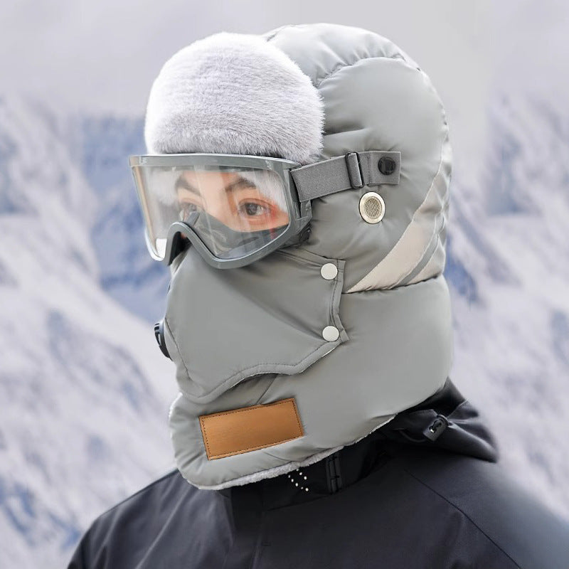 Anti-Fog Thermal Cycling hat - Reflective Safety & Voice Amplification(grey)