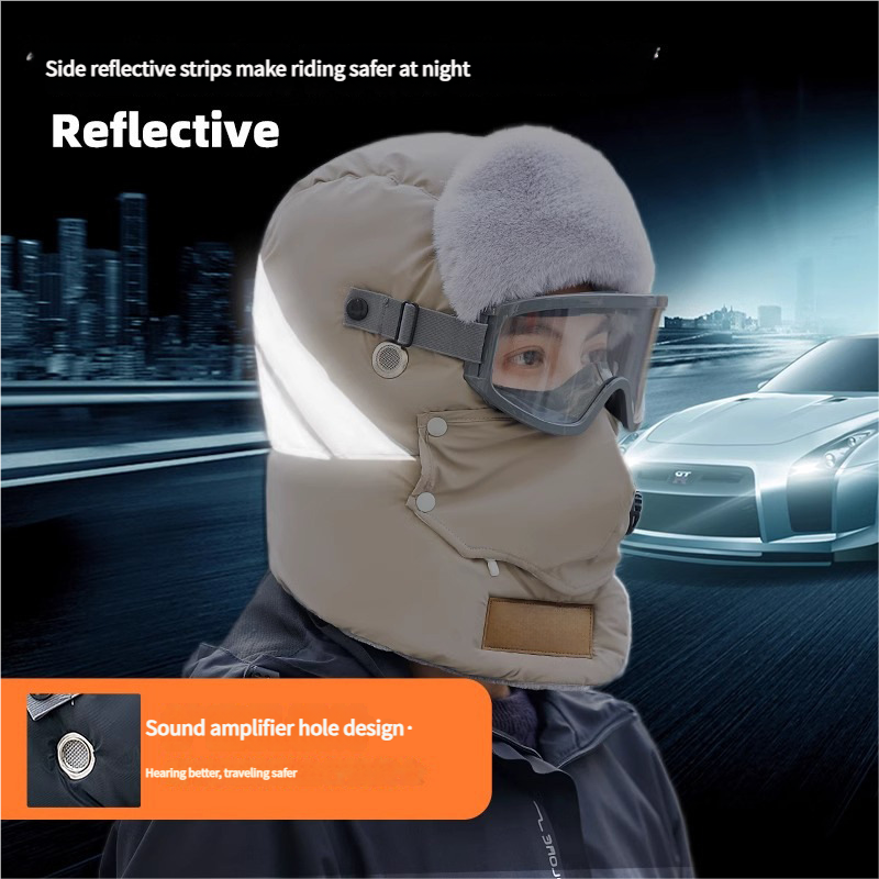 Anti-Fog Thermal Cycling hat - Reflective Safety & Voice Amplification(pink)