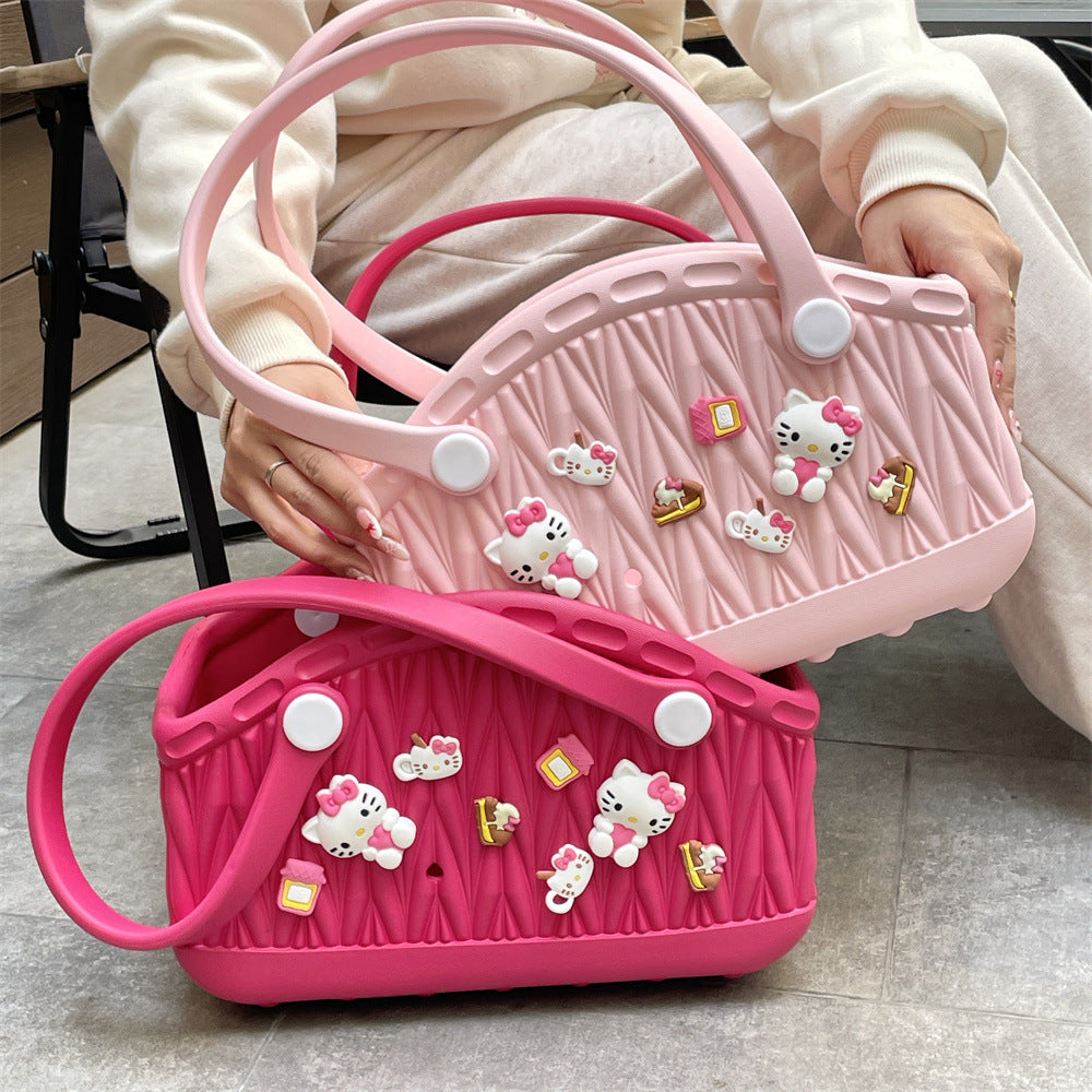 Stylish Handbag - Spacious with Decorative Elements(Dark Blue)