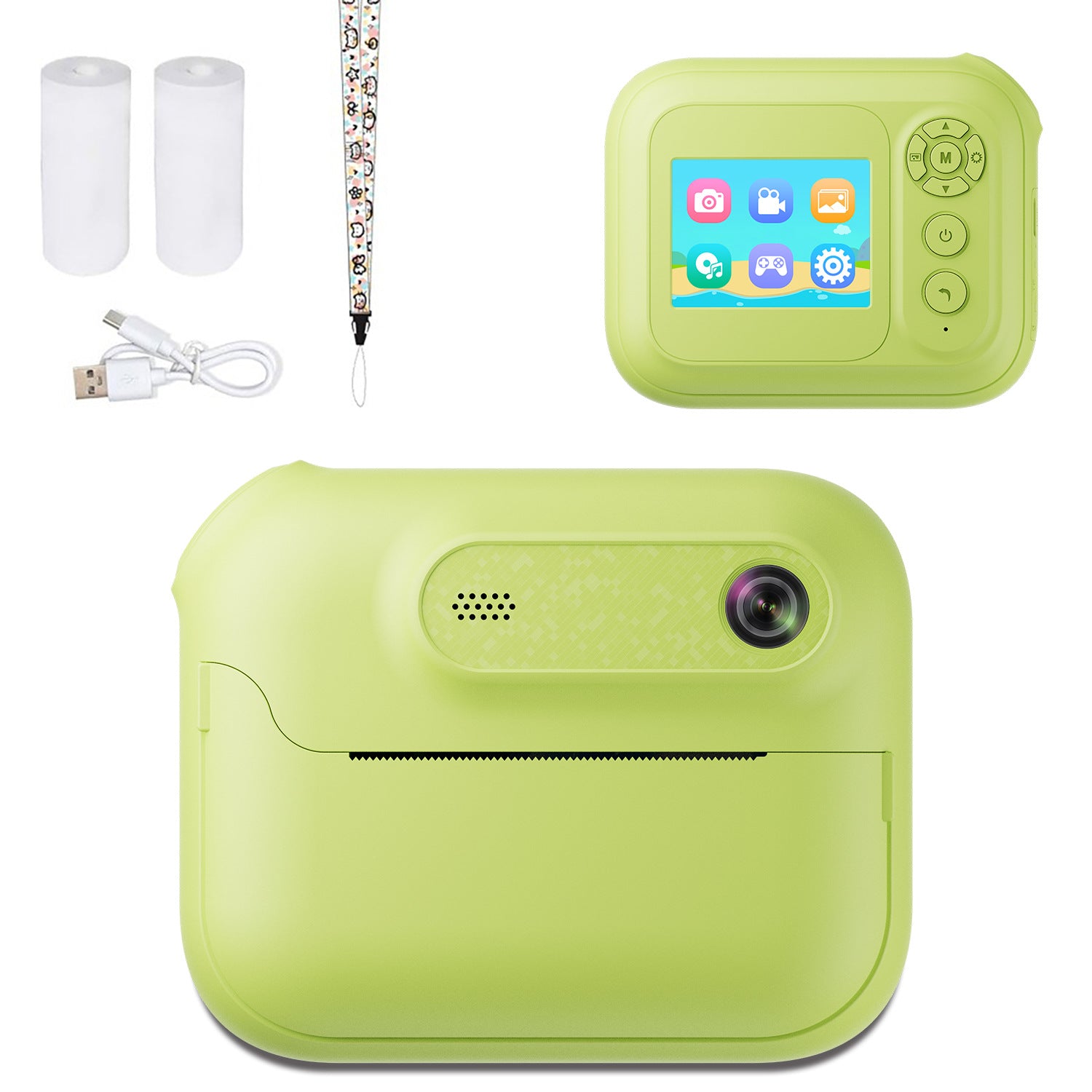 Kids Multi-Functional Camera Toy - Instant B&W Printing & Creative Stickers(yellow)