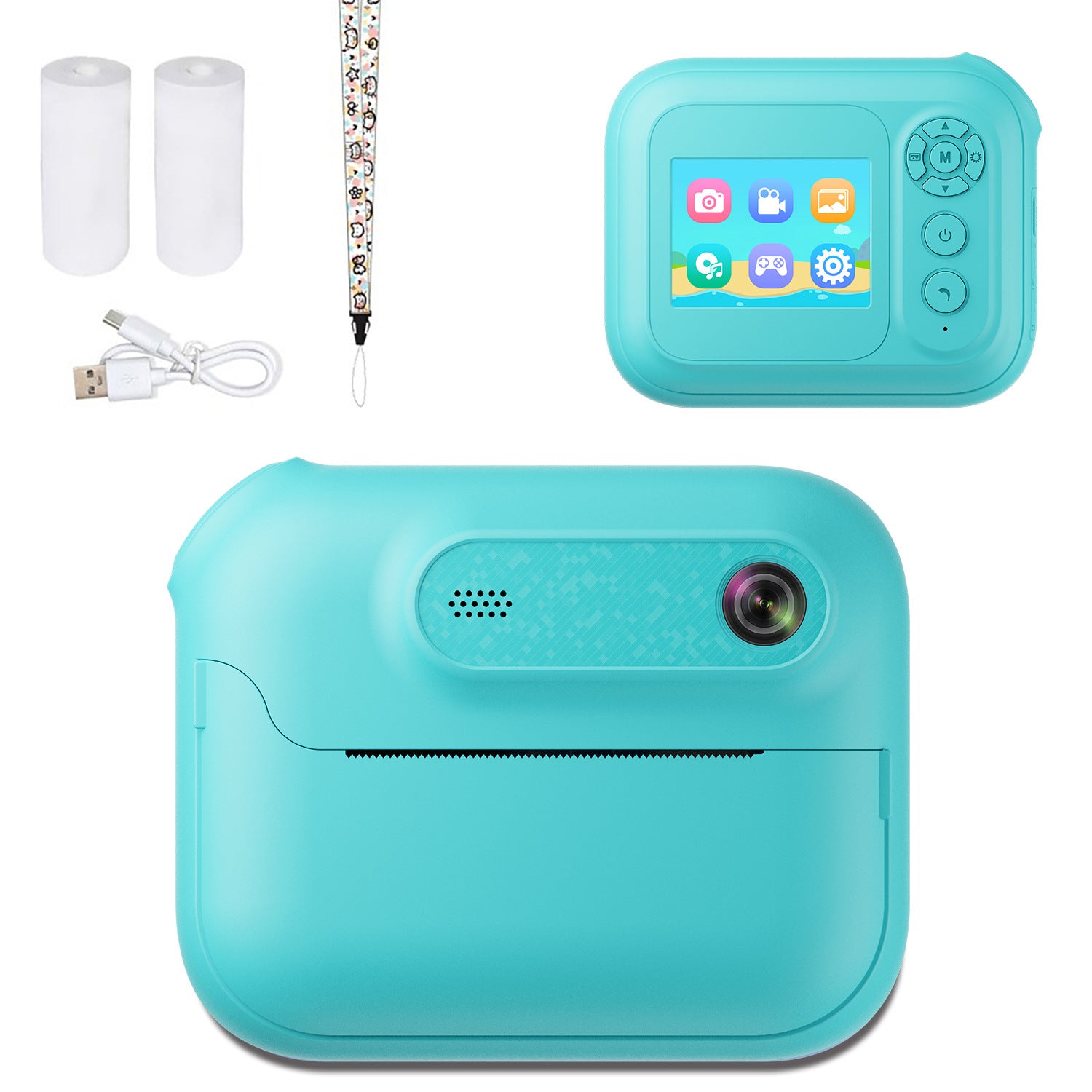 Kids Multi-Functional Camera Toy - Instant B&W Printing & Creative Stickers(purple)