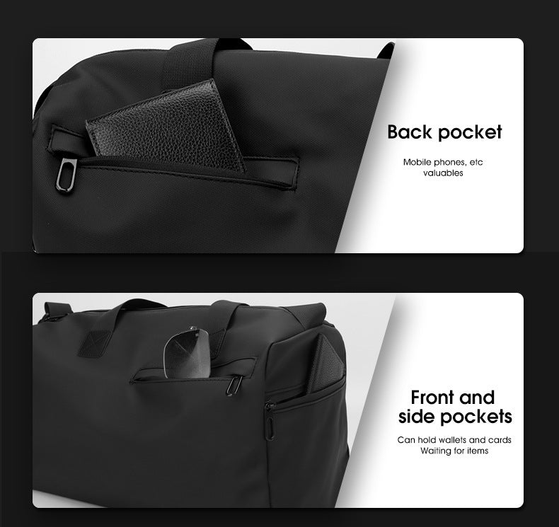 Large Capacity Travel Duffel Bag with Shoe Compartment & Wet Pocket - Multi-Purpose Gym & Weekend Bag(Grey)