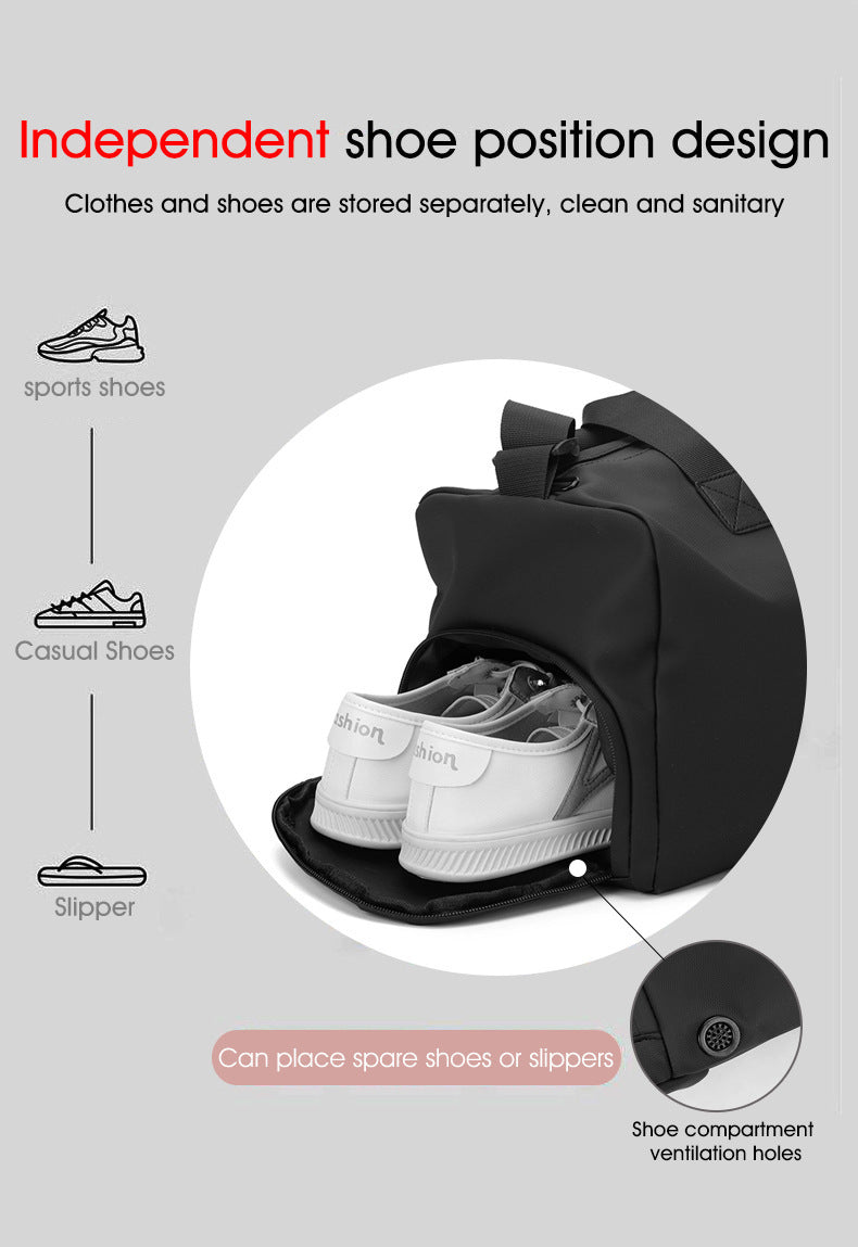 Large Capacity Travel Duffel Bag with Shoe Compartment & Wet Pocket - Multi-Purpose Gym & Weekend Bag(Pink)