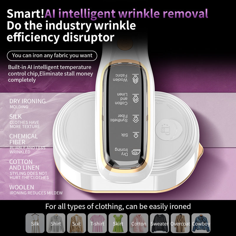 Portable Handheld Garment Steamer & Mini Iron - Smart Temperature Control, Rapid Heating & Powerful Steam for All Fabrics(White)