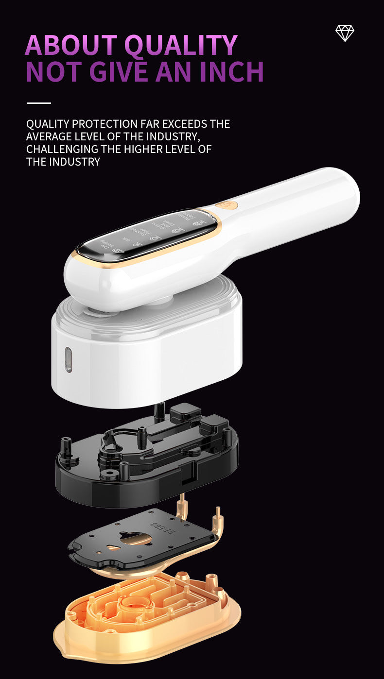 Portable Handheld Garment Steamer & Mini Iron - Smart Temperature Control, Rapid Heating & Powerful Steam for All Fabrics(White)