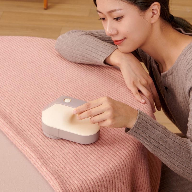 Rechargeable Electric Fabric Shaver - Powerful Lint Remover with Dual-Ring Blades & Ergonomic Design(champagne)