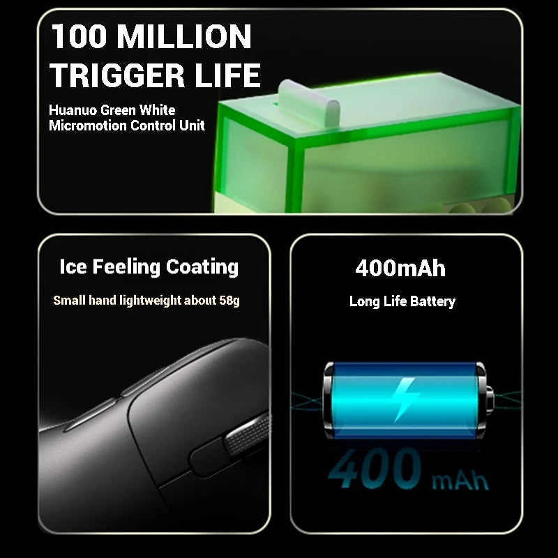 Tri-Mode Wireless Gaming Mouse with 8000Hz Polling Rate, PAW3950 Sensor & Magnetic Charging Dock(Orange)