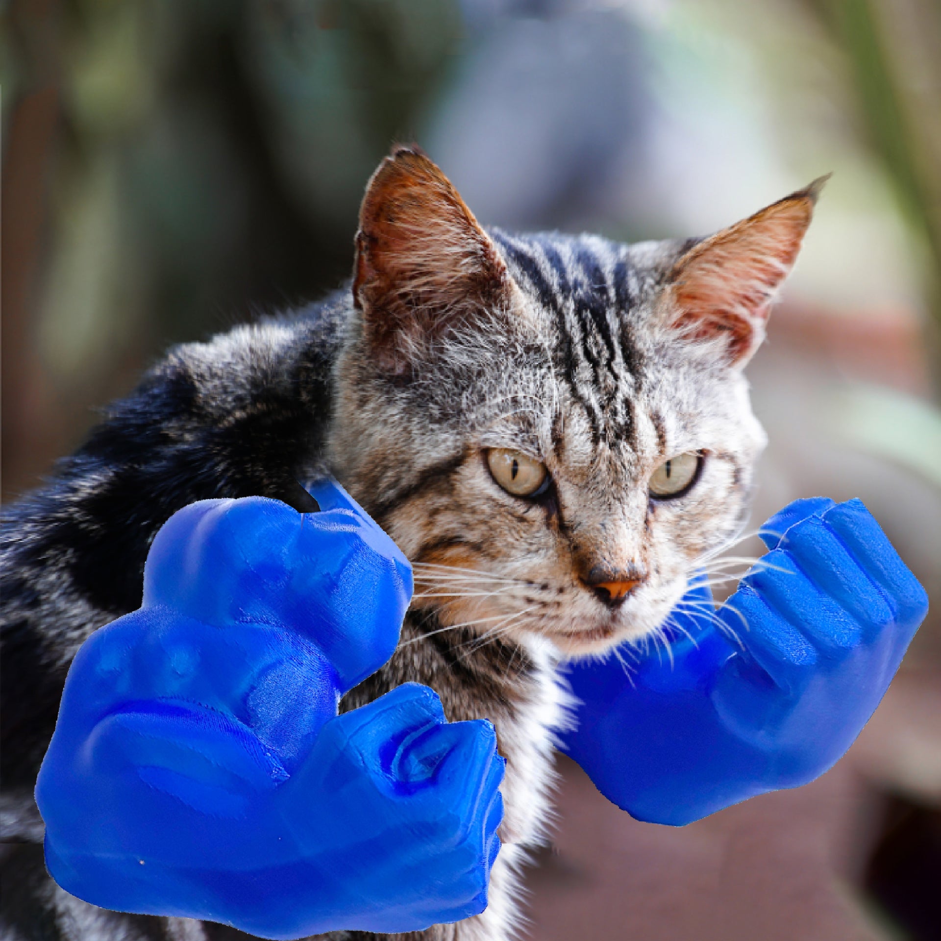 2pc Hilarious Muscle Arm Pet Costume Prop - Funny Novelty Arms for Cats & Small Dogs(blue)